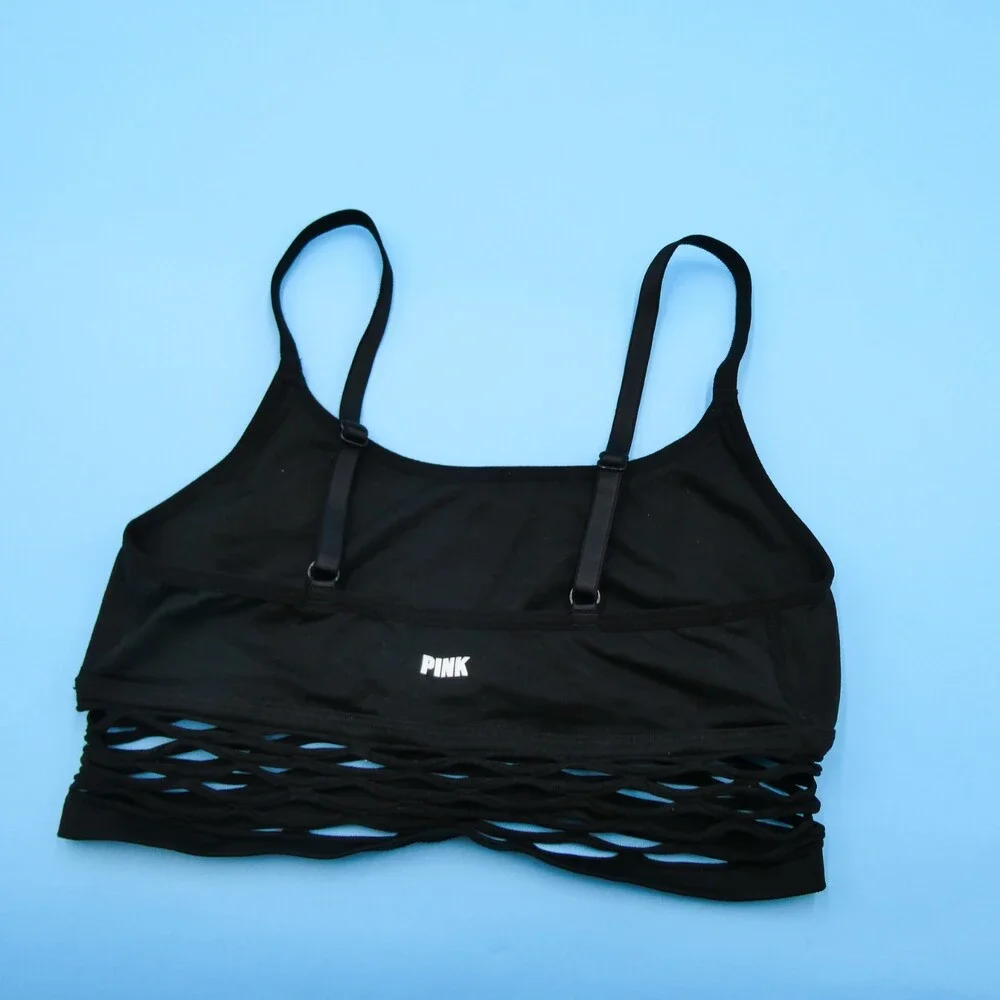 Victorias Secret Bra Small Black Cool & Comfy Pullover Unlined Wireless Lingerie - Picture 7 of 8
